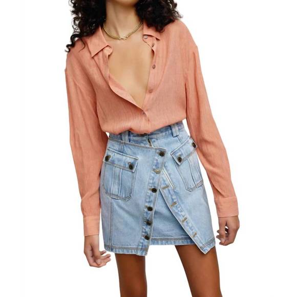 NEW SIGNIFICANT OTHER phoebe skirt in mid blue - Picture 1 of 4